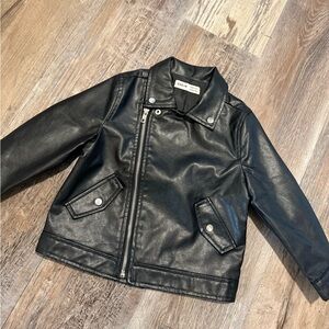 Kids Black Faux Leather Jacket